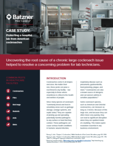 Case Study: Protecting a hospital lab from American cockroaches
