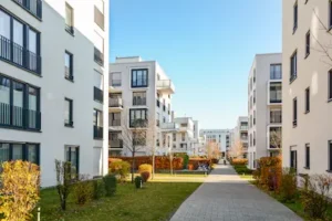 White apartments and condos