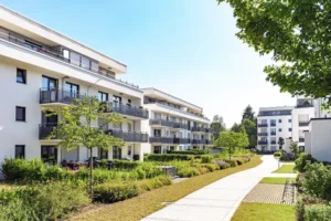 A modern apartment complex in Wisconsin. Unwanted pests can create many challenges for property managers, but thankfully Batzner Pest Control can help.