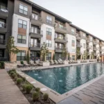 A mosquito free pool at an apartment complex.