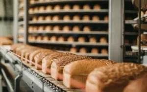 loaves of bread on a conveyor belt in a wisconsin food processing facility with expert pest control