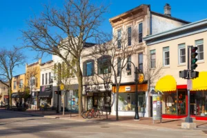 Wisconsin town center with multiple tenants